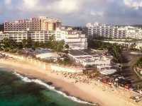 Maho Beach late in the day on New Year&#39;s Eve. During mid day it would often be much busier than that.
